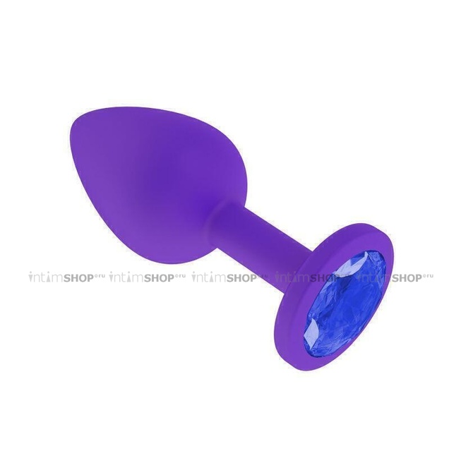 

Анальная втулка Джага-Джага силиконовая, фиолетовая с синим кристаллом
