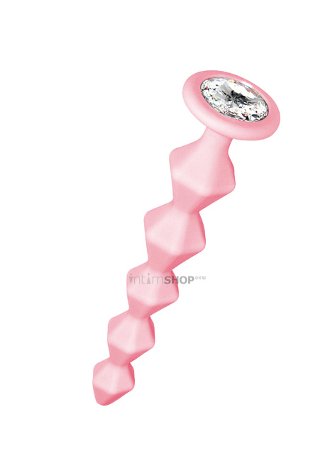

Анальная цепочка с кристаллом Lola Toys Emotions Buddy, розовая с бесцветным кристаллом
