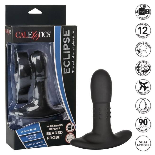 Массажер простаты Eclipse™ Wristband Remote Beaded Probe дистанционным управлением с помощью браслета
Массажер простаты Eclipse™ Wristband Remote Beaded Probe дистанционным управлением с помощью браслета