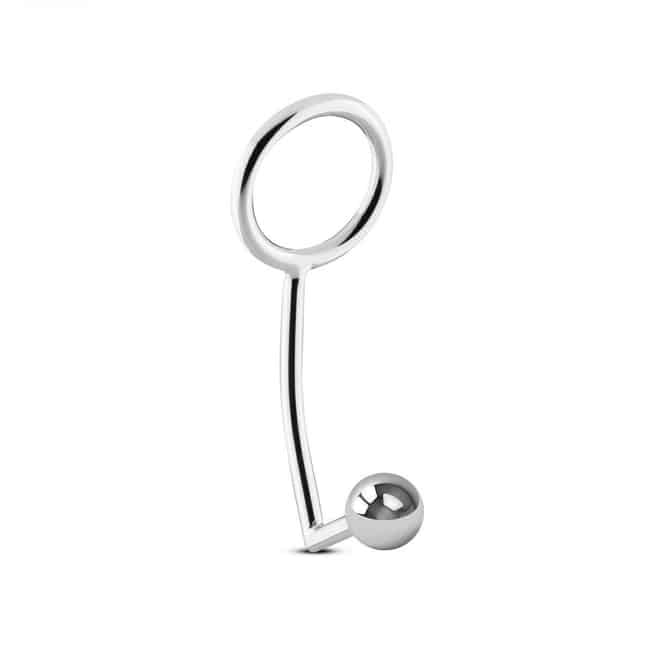 Эрекционное Кольцо с Анальной Пробкой Sinner Metal Cock Ring With Anal Plug Size S EDC Collections