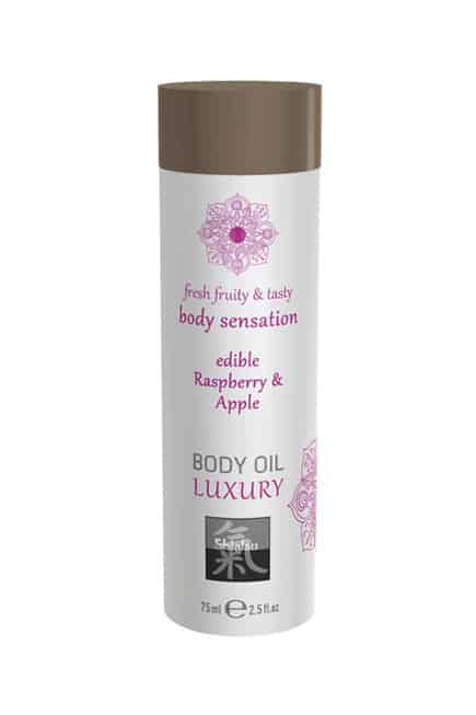 Съедобное масло для тела Shiatsu Luxury body oil Малина и яблоко, 75 мл
Съедобное масло для тела Shiatsu Luxury body oil Малина и яблоко, 75 мл