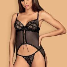 Корсеты Obsessive Contica corset, Чёрный, L/XL
