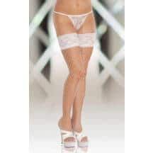 Чулки Soft Line в крупную сетку белые, XL. Нет в наличии Чулки Soft Line в крупную сетку белые, XL