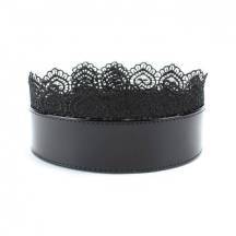 Изящный ошейник с кружевом БДСМ лайт, черный