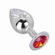 Анальная пробка с красным кристаллом  Erotic Fantasy High Sky большая, серебристый Анальная пробка с красным кристаллом  Erotic Fantasy High Sky большая, серебристый