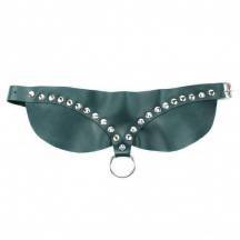 Ошейник широкий с клепками BDSM Арсенал Lady's Arsenal, зеленый