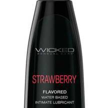 Оральный лубрикант Wicked Aqua Клубника на водной основе, 120 мл
