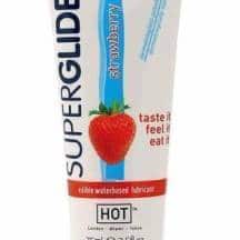 Оральный гель-лубрикант Hot Superglide Клубника на водной основе, 75 мл