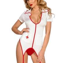 Костюм Candy Girl Медсестра Leann OS, бело-красный