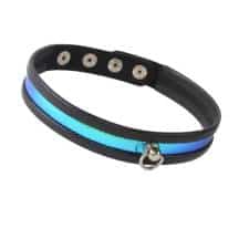 Узкий ошейник чокер с колечком Sitabella, черно-голубой. Нет в наличии Узкий ошейник чокер с колечком Sitabella, черно-голубой
