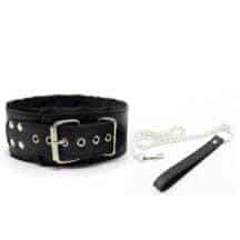 Ошейник из эко-кожи с цепью Джага-Джага, черный. Нет в наличии Ошейник из эко-кожи с цепью Джага-Джага, черный
