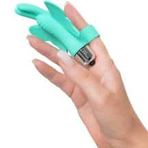 Вибронасадка-бабочка на палец Eromantica Butterfly, бирюзовая