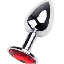 Анальная пробка Metal by Toyfa c красным кристаллом, серебристый. Нет в наличии Анальная пробка Metal by Toyfa c красным кристаллом, серебристый