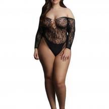 Боди Le Desir Wonder Rhinestone Bodysuit, черный, Plus size