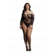 Боди Le Desir Wonder Rhinestone Bodysuit, черный, Plus size