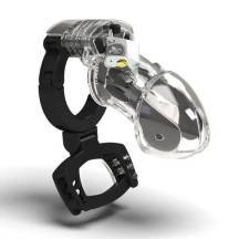 Пояс верности с электростимуляцией Mystim Pubic Enemy №3 с замком для мошонки, бесцветный