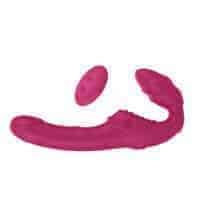 Страпон с вибрацией и пультом ДУ Hot Planet Artemis, бордовый Страпон с вибрацией и пультом ДУ Hot Planet Artemis, бордовый