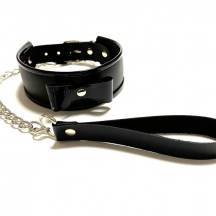 Ошейник с бантиком и поводком BDSM Арсенал, черный