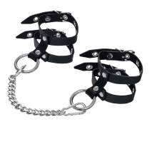 Оковы однослойные из двух ремешков Pecado BDSM, натуральная кожа, черные Оковы однослойные из двух ремешков Pecado BDSM, натуральная кожа, черные