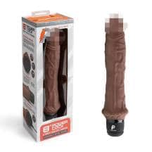 Вибратор PowerCocks Girthy 8" реалистичный, шоколадный Вибратор PowerCocks Girthy 8" реалистичный, шоколадный