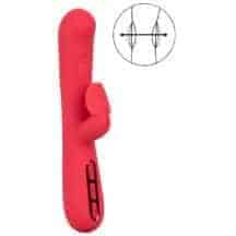 Вибратор-кролик с двухсторонней осцилляцией CalExotics Throb Flutter, красный