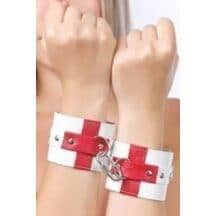 Наручники белые с красными крестами. Нет в наличии Наручники белые с красными крестами