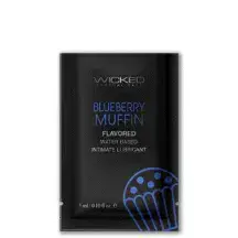 Оральный лубрикант Wicked Aqua Черничный маффин на водной основе, 3 мл