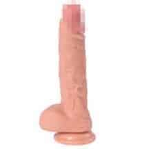 Фаллоимитатор Real Dual Layer с мошонкой на присоске 23 см, телесный