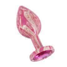 Анальная пробка Kanikule S, розовая с ярко-розовым кристаллом