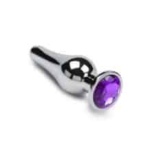 Анальная пробка маленькая Пикантные Штучки с фиолетовым кристаллом, серебристая, 8.5 см. Нет в наличии Анальная пробка маленькая Пикантные Штучки с фиолетовым кристаллом, серебристая, 8.5 см