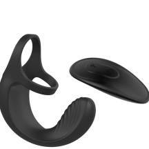 Вибростимулятор мошонки Evolved Zero Tolerance Vibrating Ball Cradle с двойным кольцом и пультом ДУ, чёрный