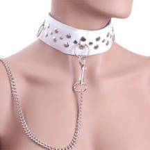 Ошейник кожанный белый. Нет в наличии Ошейник кожанный белый