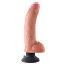 Вибратор Реалистик  PipeDream King Cock 9 Vibrating Cock with Balls на съемной присоске, телесный 