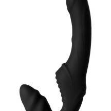 Безремневой страпон с вибрацией Toyfa Black&Red, черный, 35 см