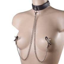 Ошейник Sitabella Light с зажимами для сосков, чёрный. Нет в наличии Ошейник Sitabella Light с зажимами для сосков, чёрный