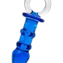 Анальная пробка Sexus Glass с ручкой-кольцом, синяя. Нет в наличии Анальная пробка Sexus Glass с ручкой-кольцом, синяя