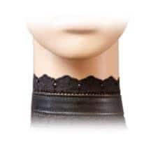 Ошейник с чёрным кружевом Подиум, чёрный. Нет в наличии Ошейник с чёрным кружевом Подиум, чёрный