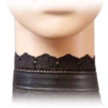 Ошейник с чёрным кружевом Подиум, чёрный