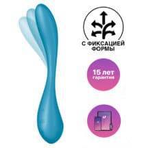 Вагинально-клиторальный вибратор с фиксацией формы Satisfyer G-Spot Flex 5+, голубой