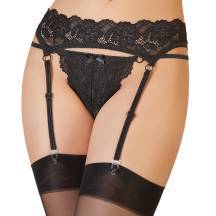 Комплект Erolanta Lingerie Collection: пояс для чулок и стринги кружевные, черные (46-48). Нет в наличии Комплект Erolanta Lingerie Collection: пояс для чулок и стринги кружевные, черные (46-48)