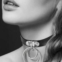 Чокер с кольцами Collier Ras De Cou Noir Bijoux pour toi, черный Чокер с кольцами Collier Ras De Cou Noir Bijoux pour toi, черный