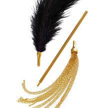 Плеть-щекоталка 2 в 1 Toyfa Theatre, черный с золотистым. Нет в наличии Плеть-щекоталка 2 в 1 Toyfa Theatre, черный с золотистым