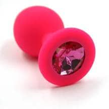 Анальная пробка из силикона с кристаллом Kanikule, розовая