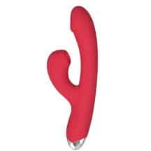 Вибратор-кролик с вакуумным стимулятором Secwell SW3015, красный