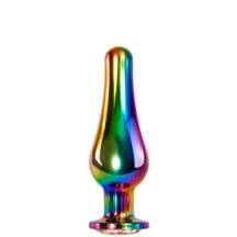Анальная пробка Evolved Rainbow Metal L с разноцветным кристаллом, разноцветная
