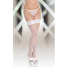 Чулки на широкой резинке, цвет белый L. Нет в наличии Чулки на широкой резинке, цвет белый L