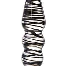 Анальная пробка Sexus Glass с черными полосами, бесцветная