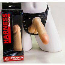 Страпон с поясом LoveToy Harness, телесный, 16.5 см