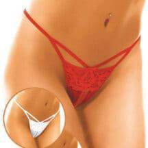 Стринги открытые кружевные, красные - S/L. Нет в наличии Стринги открытые кружевные, красные - S/L