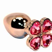 Анальная пробка 4sexdream, золотистая с розовым кристаллом цветком. Нет в наличии Анальная пробка 4sexdream, золотистая с розовым кристаллом цветком